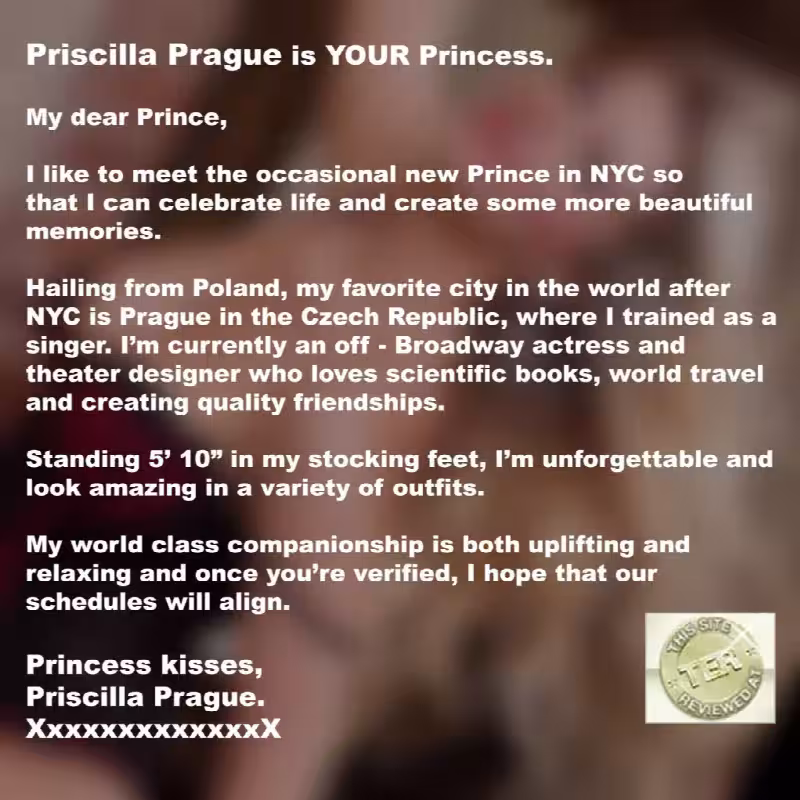 Escort/Massage Priscilla Prague in New York City - Manhattan, NY